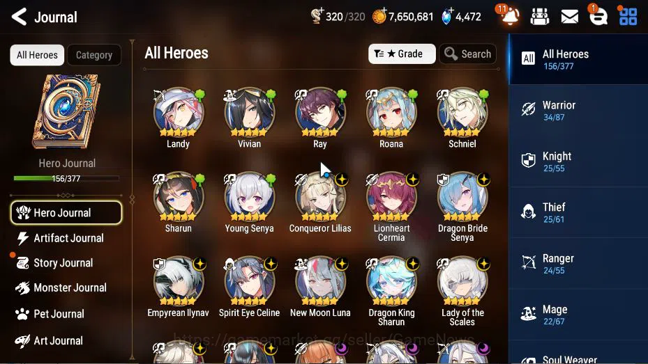 Epic Seven Accounts Global Unverif|New Era|16 ML(LOT Scales,NM Luna, R image 18