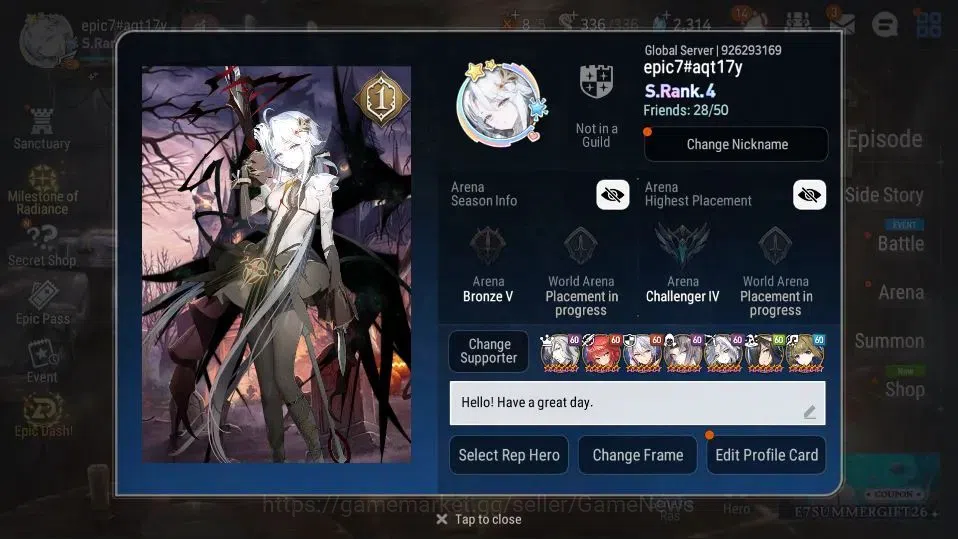 Epic Seven Accounts GLOBAL UnVerif|New Era|16 ML(Salome,LC Bellona,AB image 2