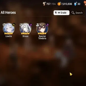 Epic Seven Accounts Limited Hero GLOBAL UnVerif|New Era|3 ML(Lisete,Straze,Specter Tenebria)+Tenebria,Iseria,Etc|Abys