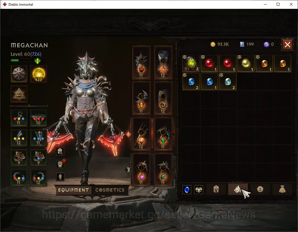 Diablo Immortal Accounts SEA-Sescheron|CS ON|Lv60(726)|Necromancer|CR 39k|R image 7