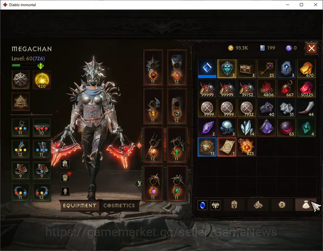 Diablo Immortal Accounts SEA-Sescheron|CS ON|Lv60(726)|Necromancer|CR 39k|R image 9