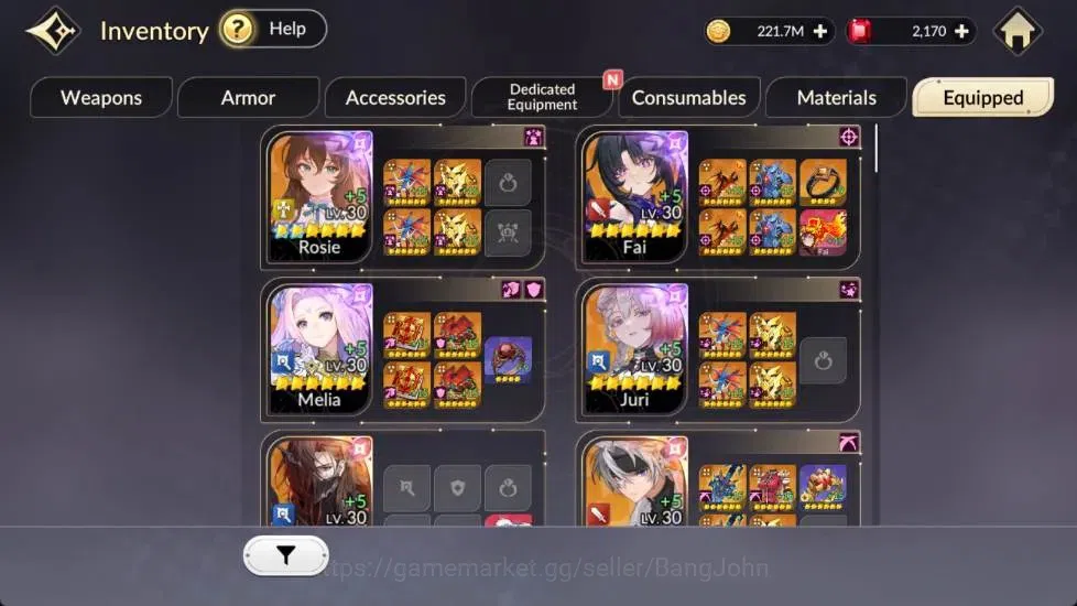 Seven Knights Re:Birth Accounts Global | 5 EX7 Fai,Juri,Rosie,Melia,Gelidus |27TC6 image 12