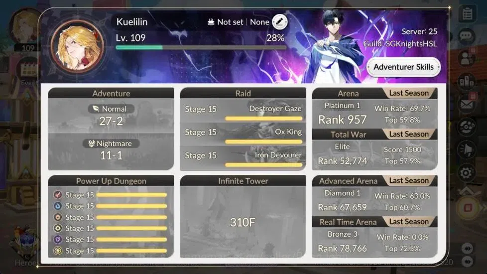 Seven Knights Re:Birth Accounts Global | 5 EX7 Fai,Juri,Rosie,Melia,Gelidus |27TC6 image 17