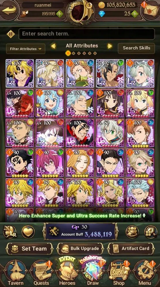 The Seven Deadly Sins: Grand Cross Accounts Endgame Global|3,4M 1