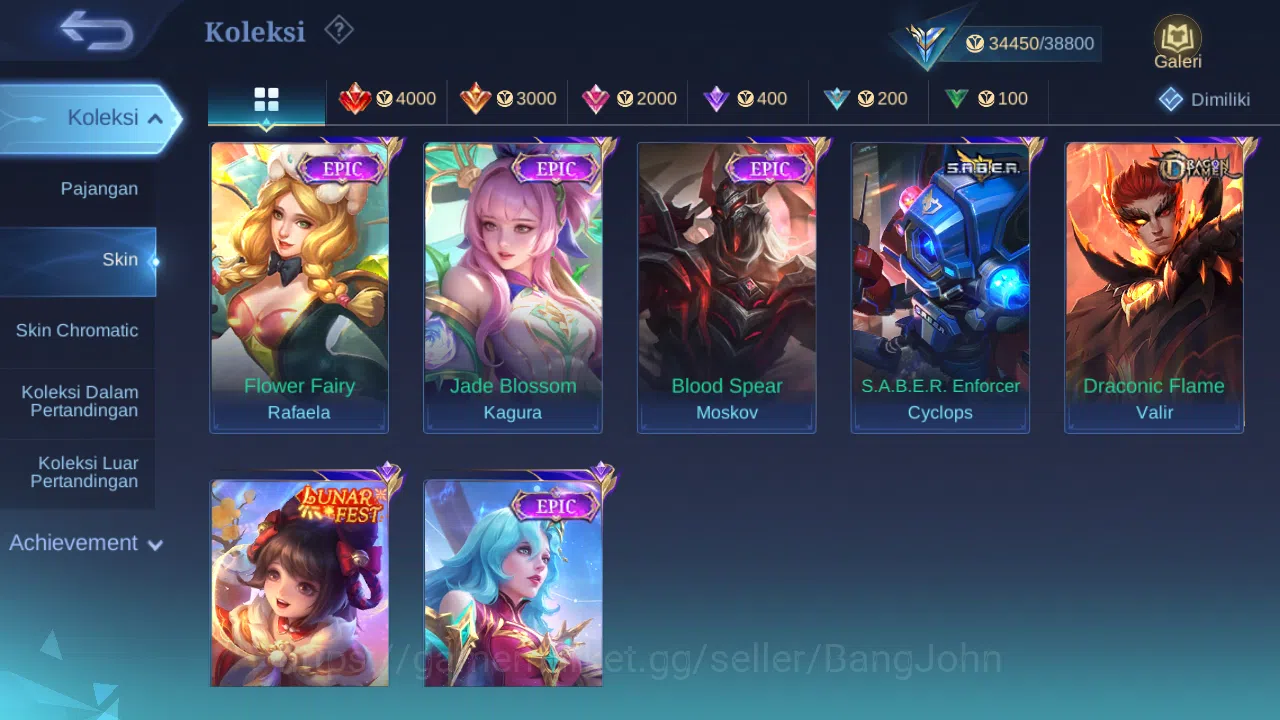 Mobile Legends: Bang Bang Accounts GLOBAL Hero 130 Skin 174 | KOF Karina | CC Nata |  image 11