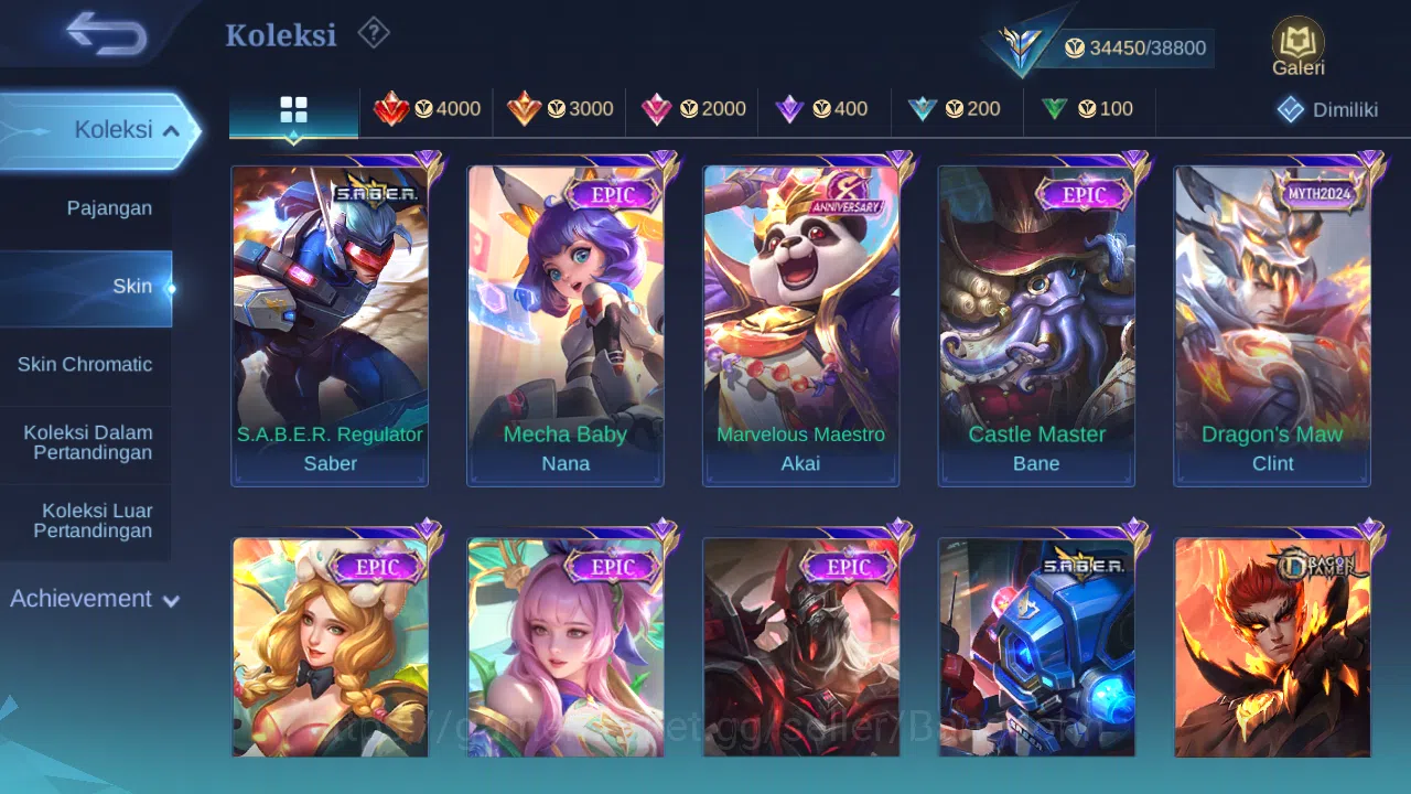 Mobile Legends: Bang Bang Accounts GLOBAL Hero 130 Skin 174 | KOF Karina | CC Nata |  image 12