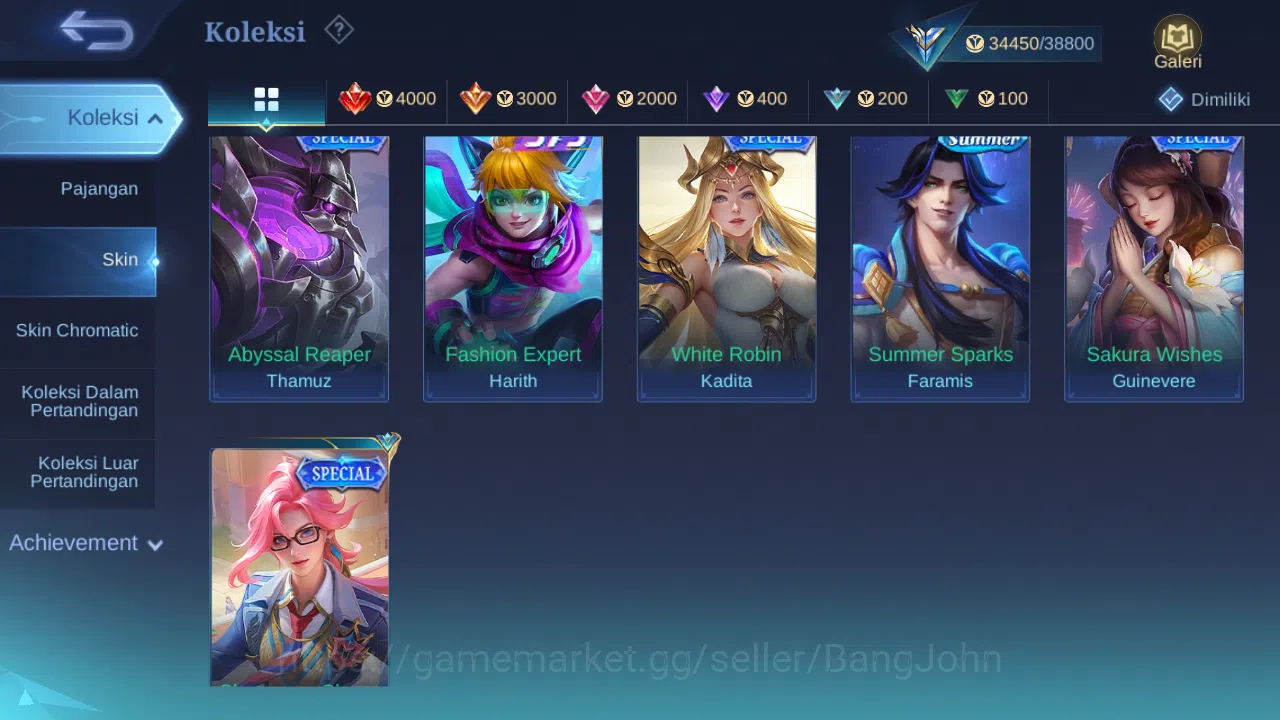 Mobile Legends: Bang Bang Accounts GLOBAL Hero 130 Skin 174 | KOF Karina | CC Nata |  image 8