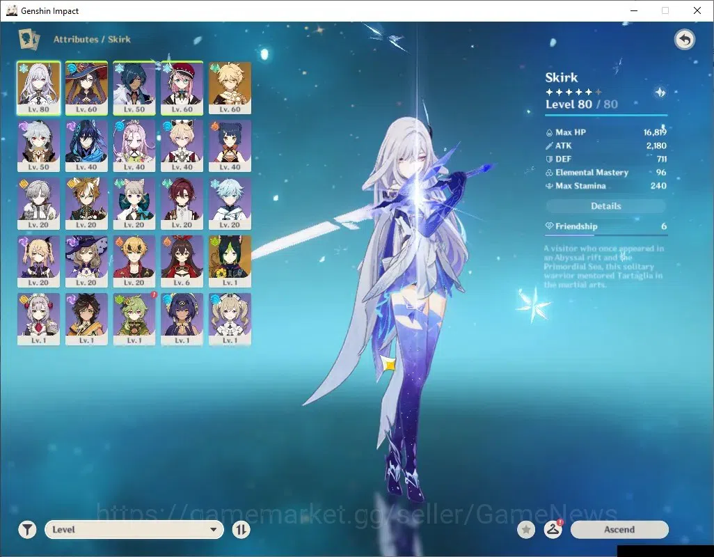 Genshin Impact Accounts ASIA |AR45 |1 Limited [Skirk]+ 3 (*5Char) |21(*4Ch image 4