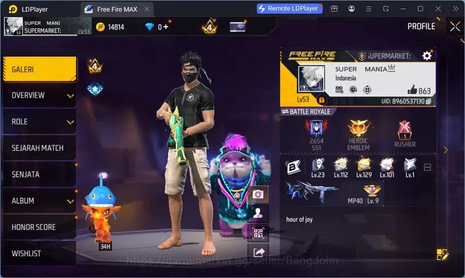 Free Fire Accounts Indonesia | MP40 Chromasonic Lvl 4, SCAR Megalodon image 2