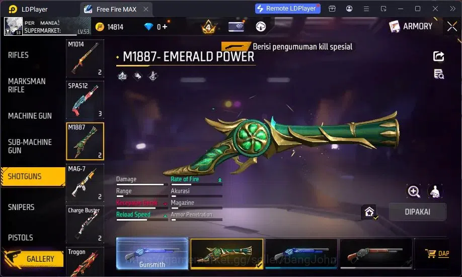 Free Fire Accounts Indonesia | MP40 Chromasonic Lvl 4, SCAR Megalodon image 6