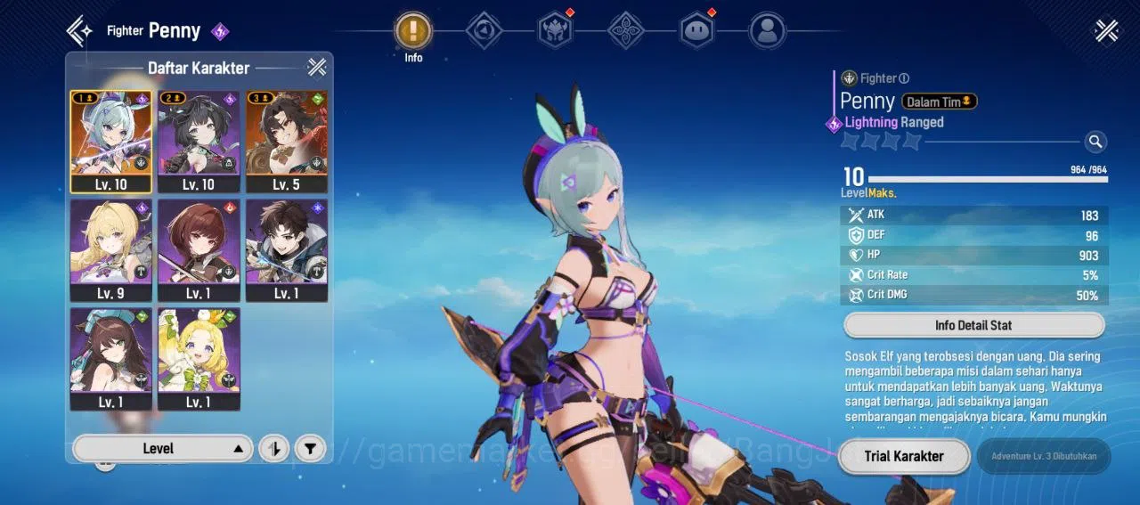 Mongil:Star Dive Accounts Global | Lv 2 | 2 SSR | Penny | Gabi | 6 ticket ga image 6