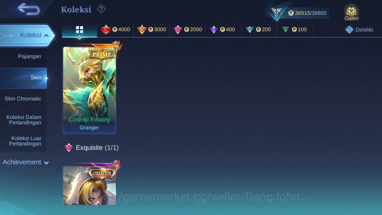 Mobile Legends: Bang Bang Accounts Hero 86 Skin 150 | Prime Granger | Zodiac Selena,  image 2