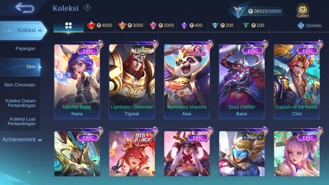 Mobile Legends: Bang Bang Accounts Hero 86 Skin 150 | Prime Granger | Zodiac Selena,  image 4