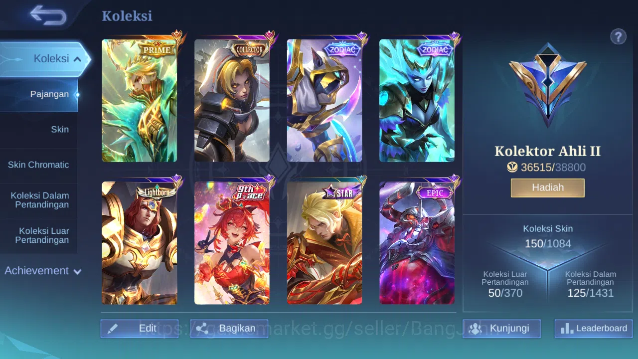 Mobile Legends: Bang Bang Accounts Hero 86 Skin 150 | Prime Granger | Zodiac Selena,  image 9