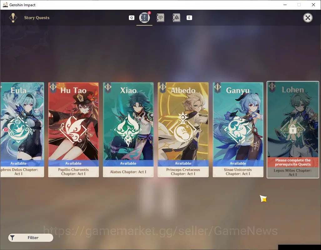 Genshin Impact Accounts Mid Game Asia|AR 57|Arlecchino,Neuvillette PremTeam|9 Limited + 2(*5Weapon)|Neuvillette 20