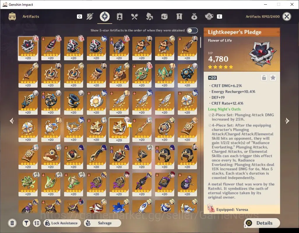 Genshin Impact Accounts Mid Game Asia|AR 57|Arlecchino,Neuvillette PremTeam|9 Limited + 2(*5Weapon)|Neuvillette 6