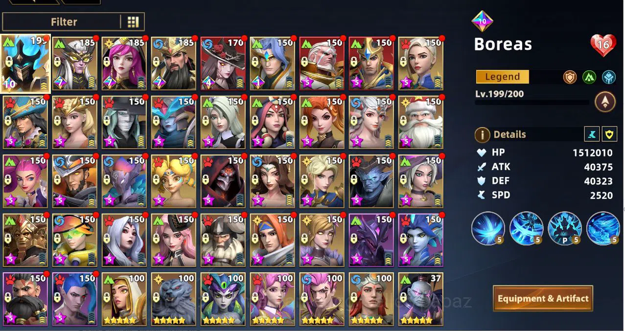 Infinite Magicraid Accounts S190 ★★★ NIKILITH E3 ★ MONTDAN E5 ★ ★ BOREAS E3 2