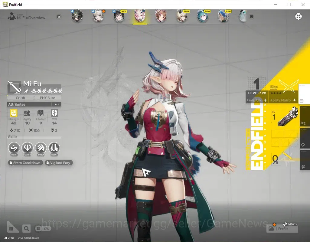 Arknights: Endfield Accounts ASIA | Starter with Selector OP | Mi Fu+Sign | Lv. image 3