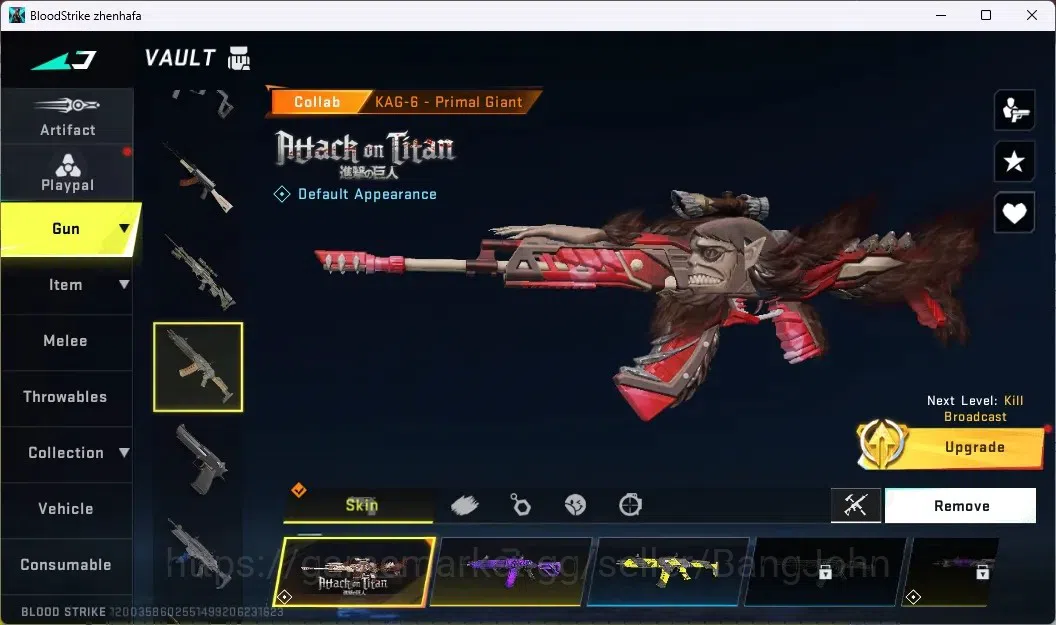 Blood Strike Accounts ASIA | 3 7DS GUN: AK47,Kar98k,QBZ95|AOT KAG-6|3 UL image 4