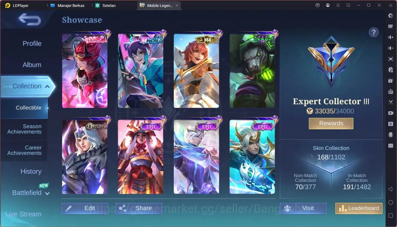 Mobile Legends: Bang Bang Accounts Global | Hero 110 Skin 168|DRAGON Valir Ling Lance image 9