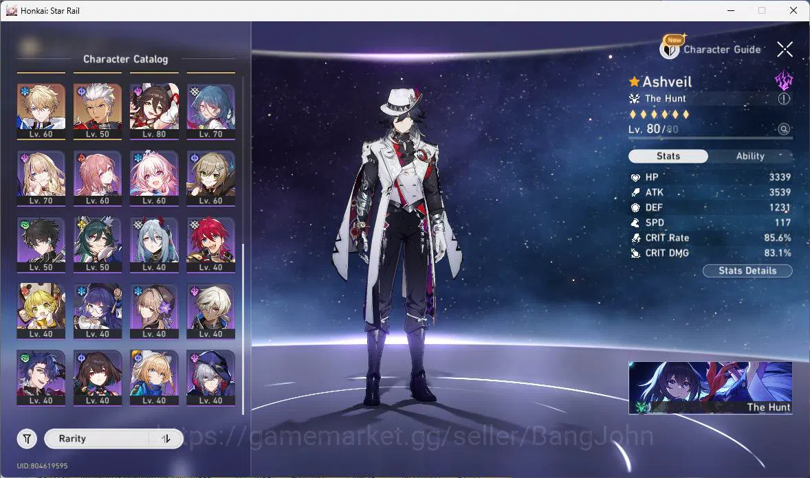 Honkai Star Rail Accounts Others ASIA|TL 70|14 Limit|Ashveil,Yao Guang,Cerydra,Anaxa,Blade,Seele,Acheron,DR.Ratio,etc| Check 10