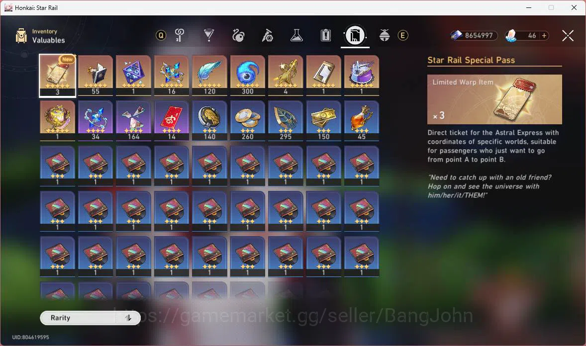 Honkai Star Rail Accounts Others ASIA|TL 70|14 Limit|Ashveil,Yao Guang,Cerydra,Anaxa,Blade,Seele,Acheron,DR.Ratio,etc| Check 7