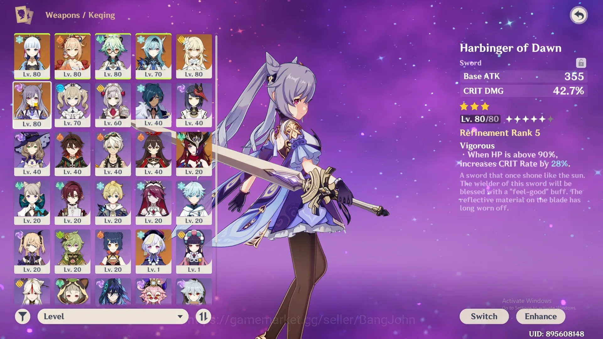 Genshin Impact Accounts Asia | 6(*5Char) Ayaka,Eula,Yoimiya,Chasca,Keqing, image 5