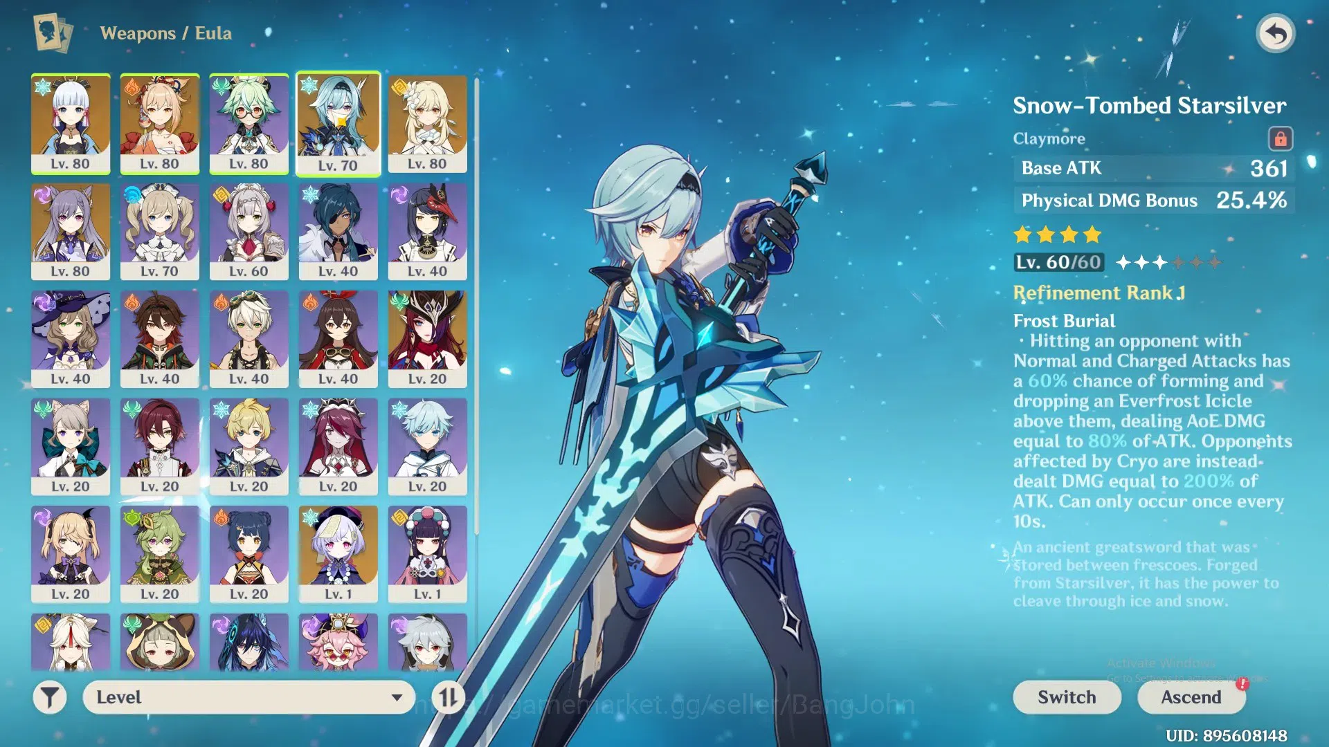 Genshin Impact Accounts Asia | 6(*5Char) Ayaka,Eula,Yoimiya,Chasca,Keqing, image 6