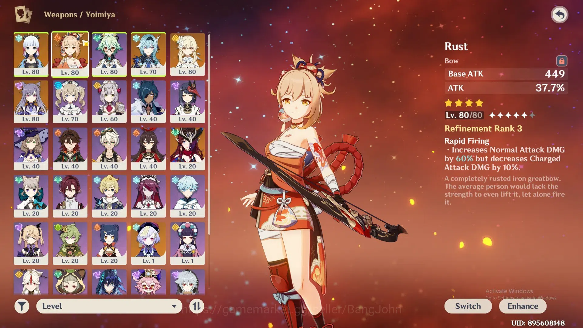 Genshin Impact Accounts Asia | 6(*5Char) Ayaka,Eula,Yoimiya,Chasca,Keqing, image 8
