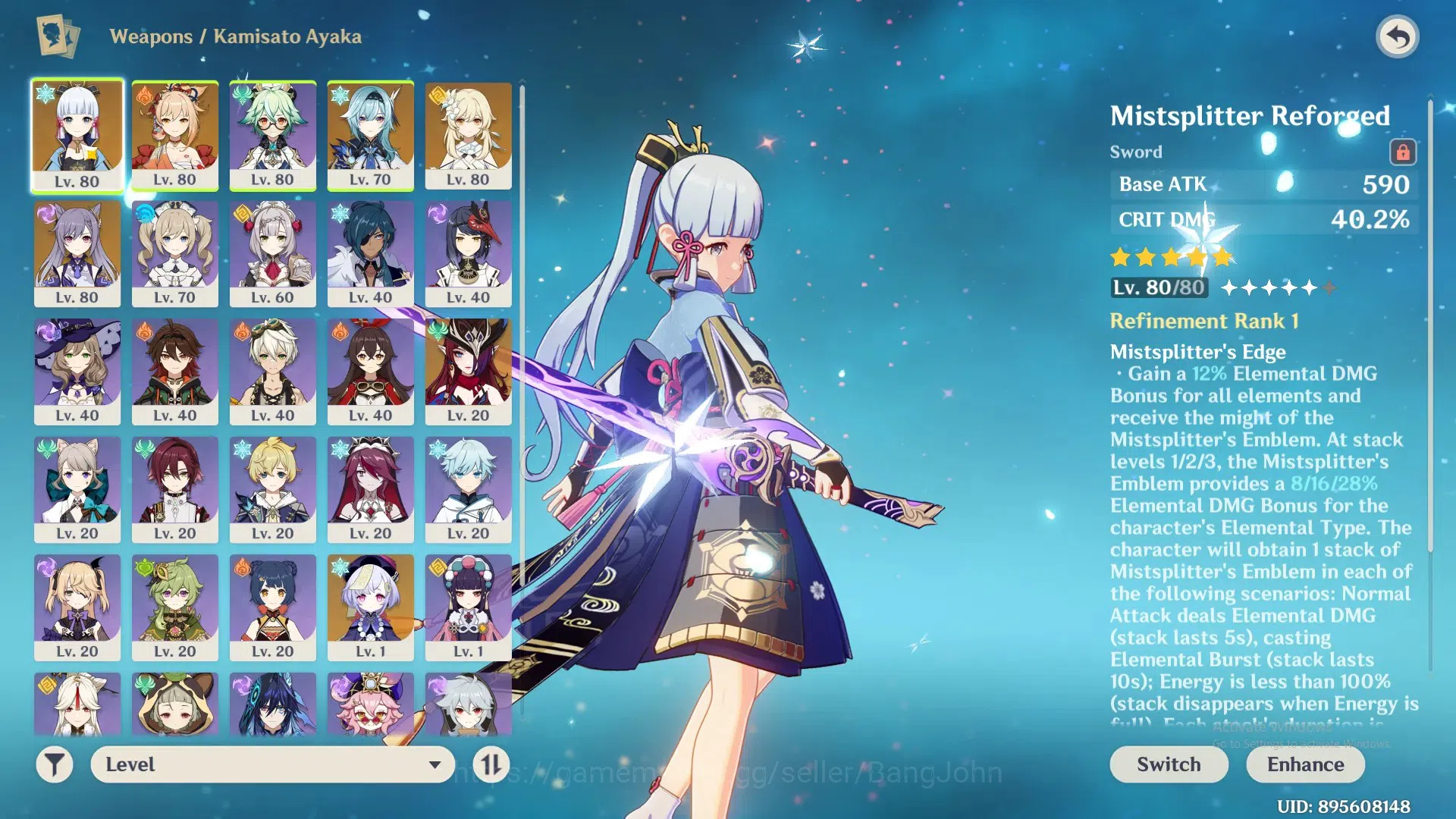 Genshin Impact Accounts Asia | 6(*5Char) Ayaka,Eula,Yoimiya,Chasca,Keqing, image 9