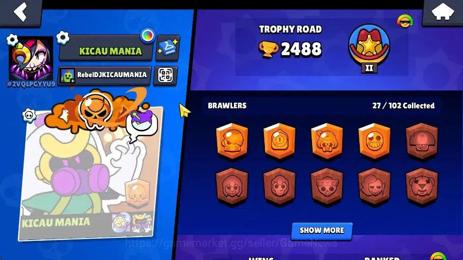 Brawl Stars Accounts 2488 Trophy|7,8K Bling|27 Brawlers 4 Max Lvl [Shel image 2