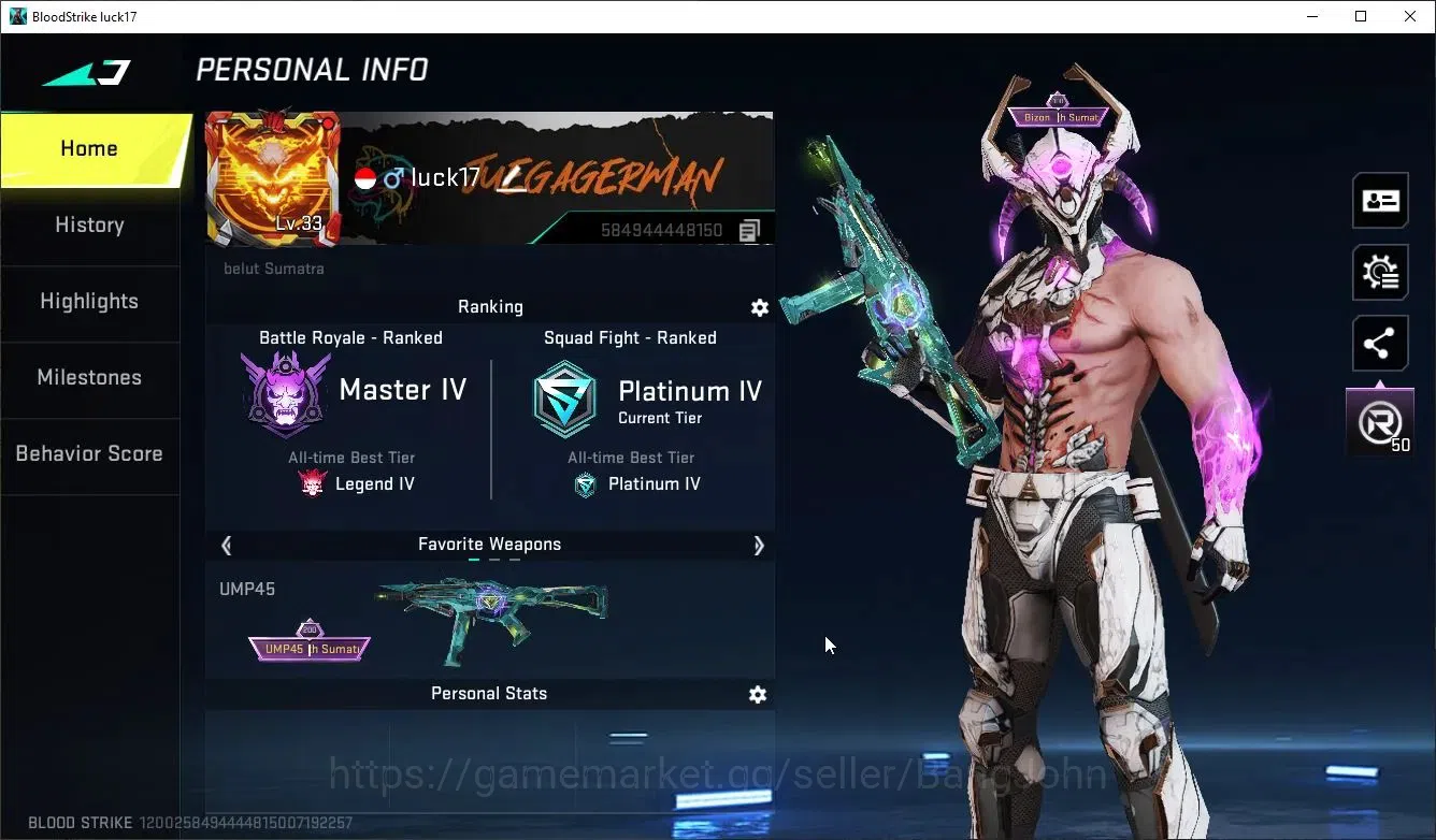 Blood Strike Accounts Collab Skin ASIA |Eternal Zero-Odashadow (Straiker)|SKS-Mumen Rider(OPM)|Limited Origin12-Playmaker|3 1