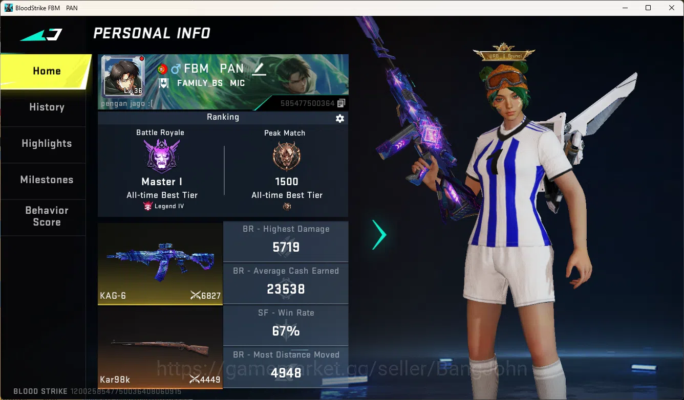 Blood Strike Accounts Others ASIA|Ultra Melee TheIron|1 Limited Gun:Origin-12|3 Ultra Gun|8 Legendary Gun|Check SS BS2616B 1