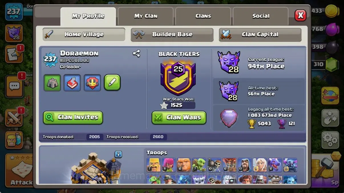 Clash of Clans Accounts Global | TH 18|BH 10|2 Gold Skins|LVL 237|HH 11|BK image 1