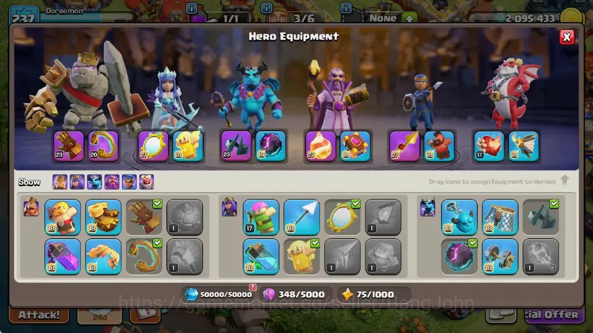 Clash of Clans Accounts Global | TH 18|BH 10|2 Gold Skins|LVL 237|HH 11|BK image 8