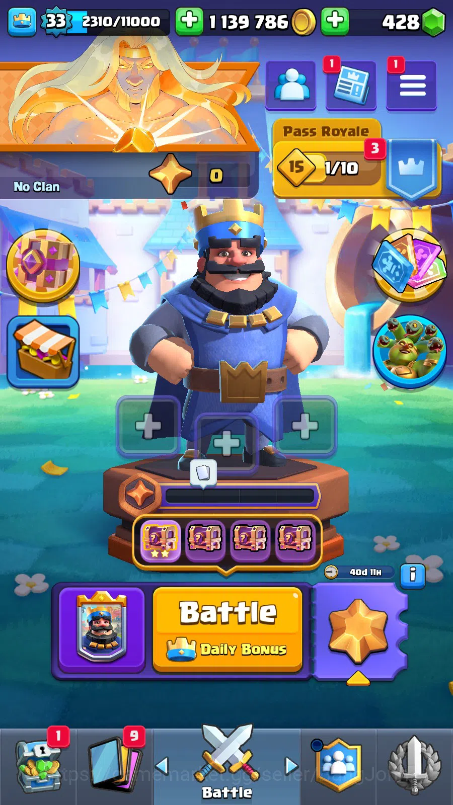 Clash Royale Accounts Lv 33|Trophy 7011|KTL 11|Limited Skin|Card 118|2 H image 1