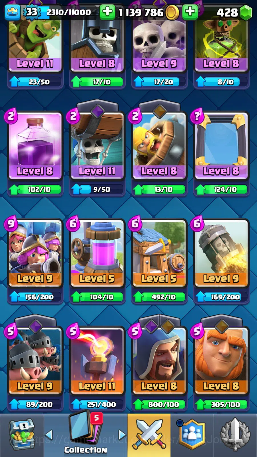 Clash Royale Accounts Lv 33|Trophy 7011|KTL 11|Limited Skin|Card 118|2 H image 11