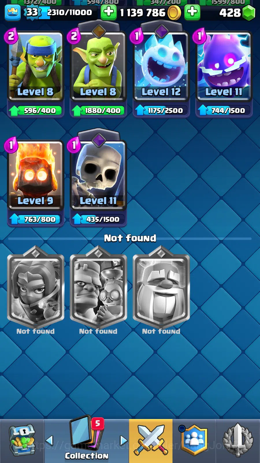 Clash Royale Accounts Lv 33|Trophy 7011|KTL 11|Limited Skin|Card 118|2 H image 15