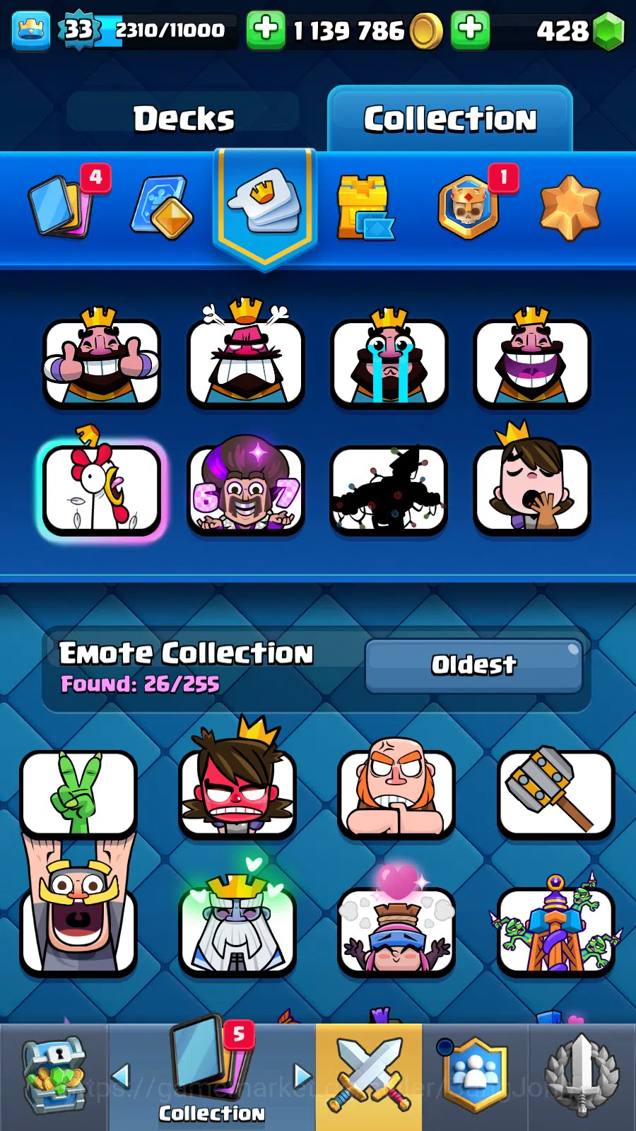 Clash Royale Accounts Lv 33|Trophy 7011|KTL 11|Limited Skin|Card 118|2 H image 17