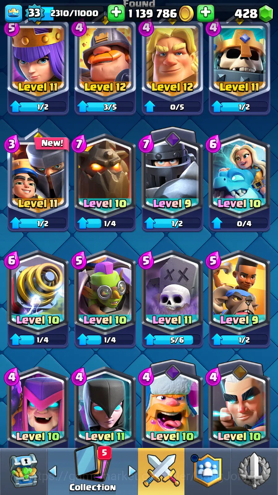 Clash Royale Accounts Lv 33|Trophy 7011|KTL 11|Limited Skin|Card 118|2 H image 8