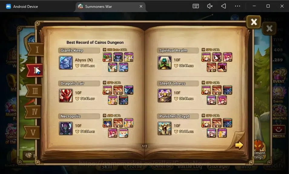 Summoners War: Sky Arena Accounts GLOBAL Lv 53|1 LD[Dyeus]|19 Total NB5[Jeogun,Mephi image 4