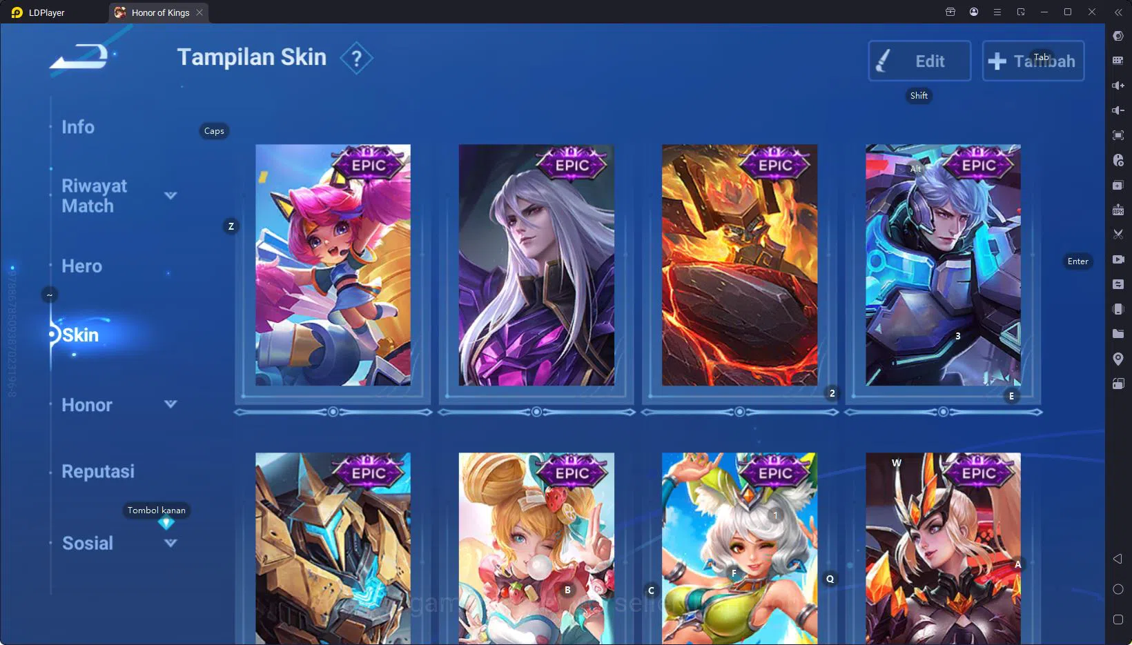 Honor of Kings Accounts Others GLOBAL|HERO 94,SKIN 84,Jilong Lyn2024,Butlefly Event,Good Acc and many skin Event/Limited cek 5