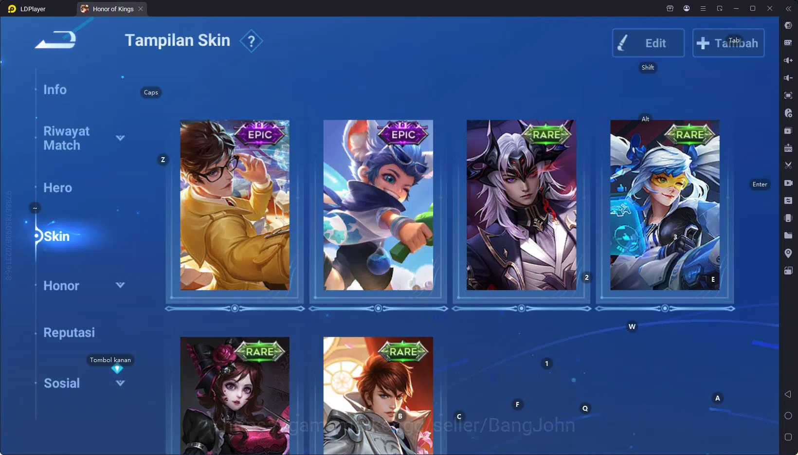 Honor of Kings Accounts Others GLOBAL|HERO 94,SKIN 84,Jilong Lyn2024,Butlefly Event,Good Acc and many skin Event/Limited cek 6
