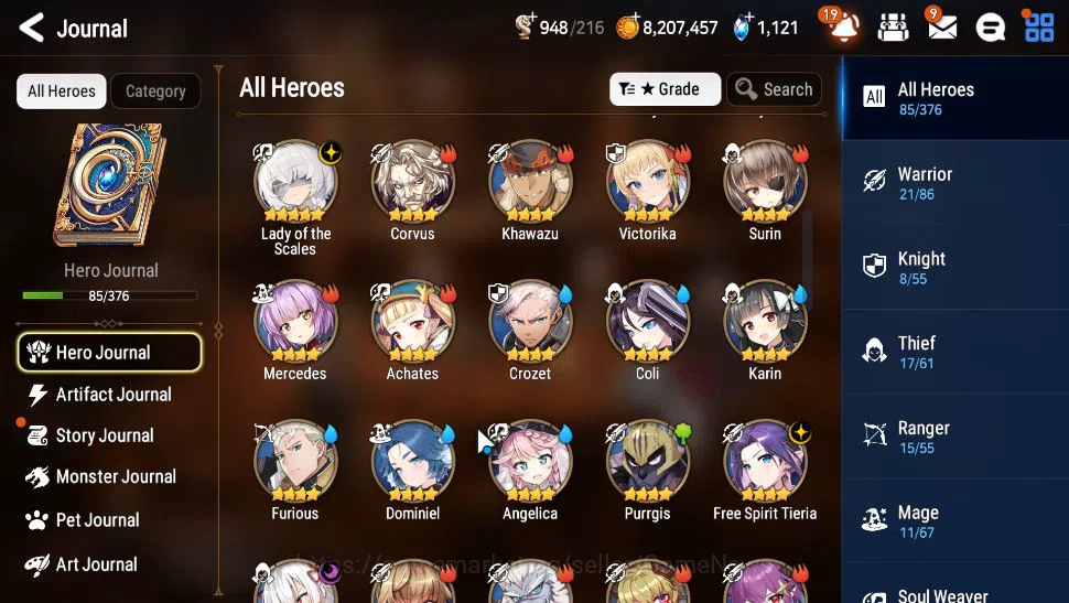 Epic Seven Accounts Mid-Tier GLOBAL Unverif|3 ML(LOT Scales,DB Senya,TE Kayron),Ruiza,P Byblis,Tenebria,etc|PoH ON|17K 7