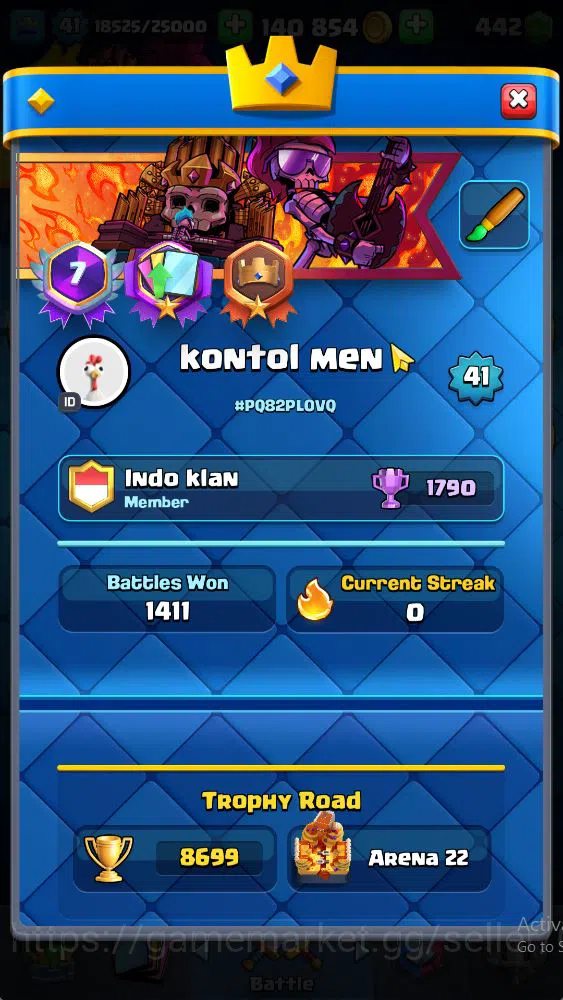 Clash Royale Accounts Lv 41|Trophy 8699|KTL 13|Limited Skin|Card 119| 1 image 2