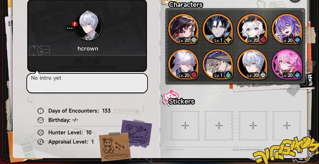 Neverness to Everness Accounts SEA| HL10 | Tycoon 2 | 6 S-Class 2 Lim: Hotori+Sign+Glider, Chaos | MC Male |TakeMail|Check 1