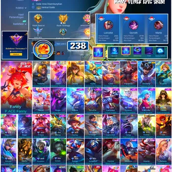 Mobile Legends: Bang Bang Accounts #4712 238 Skins | Fanny P.ACE Fanny (P.ACE) | Badang Pegasus Seiya (SAINT SEIYA