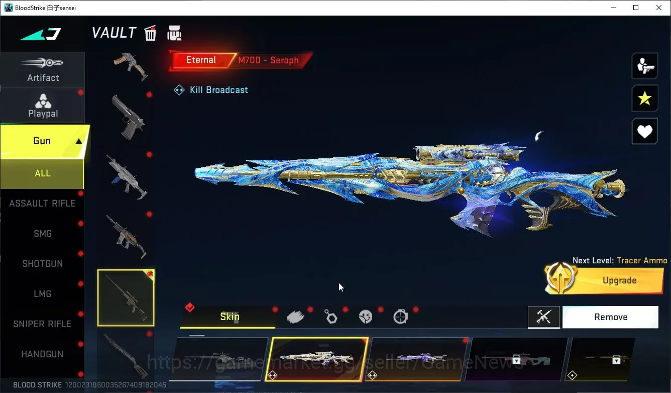 Blood Strike Accounts Collab Skin Asia|Eternal M700-Seraph Lv2+Melee Staff+Collab AOT M4A1 Bof,OPM SKS,Ethan Mumen Rider|7 1