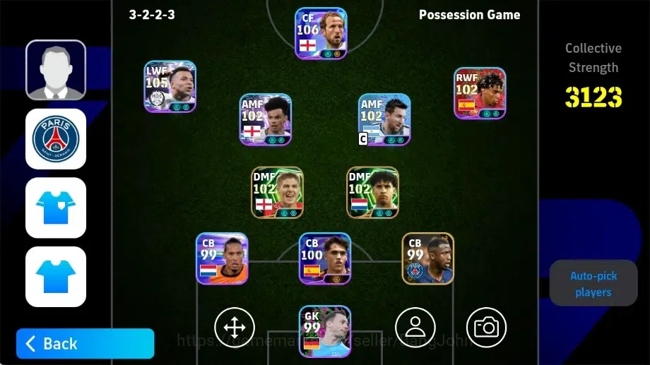 eFootball Accounts Legends & Iconic Players Mobile|PW 3123|New Harry Kane ShowT,Kylian Mbappe ShowT,Nico O'Reilly 1