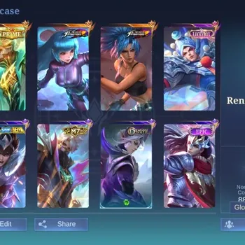Mobile Legends: Bang Bang Accounts Collector Global|Skin 246|Renowned|KOF Karina+Aurora,PRIME Granger,LBox Zilong,PACE